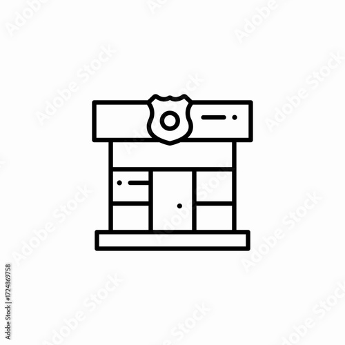 police station building icon sign vector