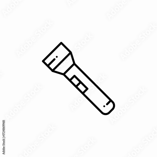 small black flashlight icon sign vector