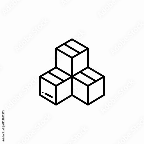 stacked cardboard boxes icon sign vector