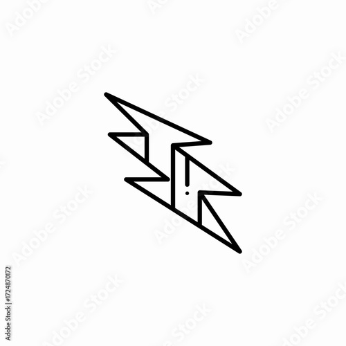 two lightning bolts icon sign vector