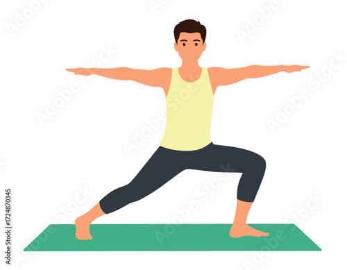 young man doing yoga