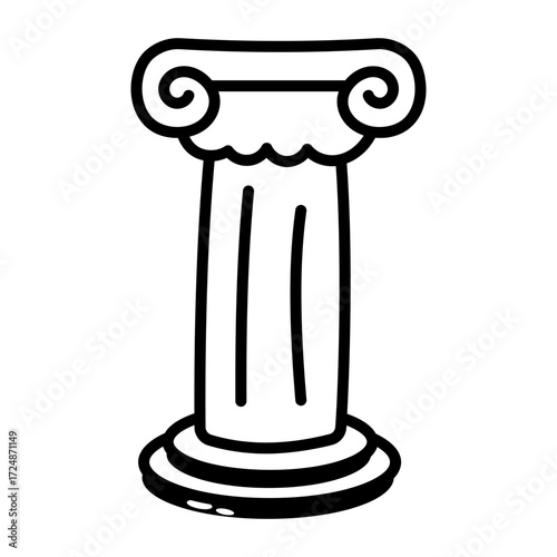 A sketchy style icon representing ancient column
