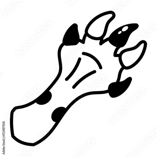 A drawing style icon depicting animal claw

