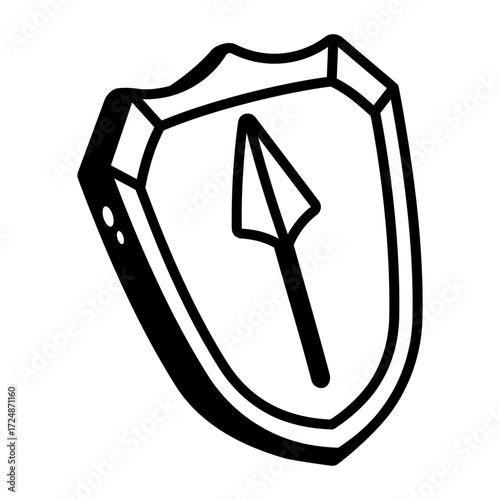 A sketchy style icon representing war shield
