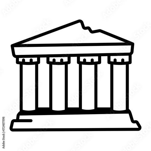 A doodle style icon showing museum
