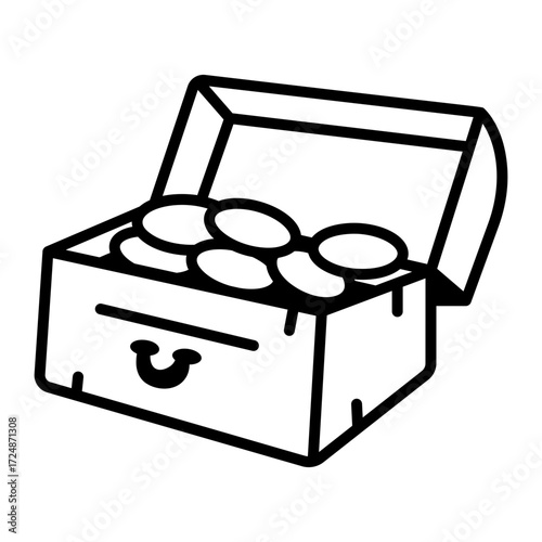 A doodle style icon showing roman coins
