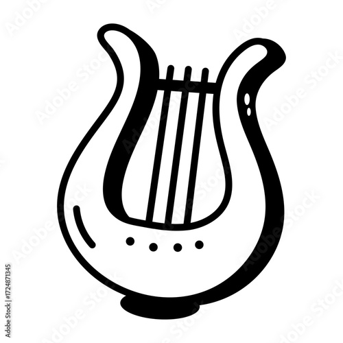 A hand drawn style icon showing a musical instrument
