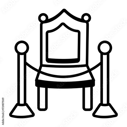 A doodle style icon showing a throne 
