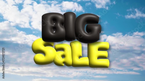 Dreamy Cloud Background with Big Sale Text