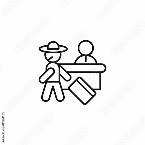 check in reception icon sign vector