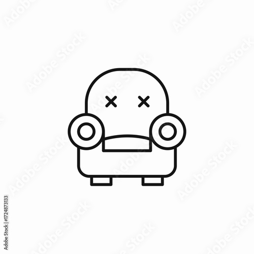 comfortable armchair icon icon sign vector
