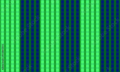 two tone blue and green diamond overlap repeat horizontal strip pattern, checkerboard, replete image design for fabric printing, column vertical