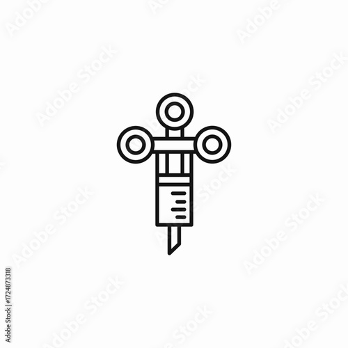 dental drill stylized icon sign vector