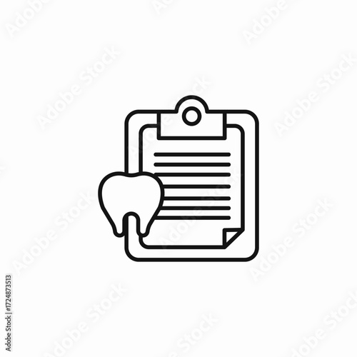 dental record clipboard icon sign vector