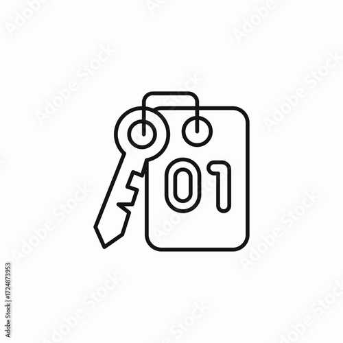 key card check-in icon sign vector