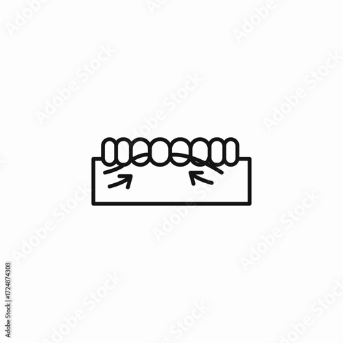 orthodontic braces alignment icon sign vector