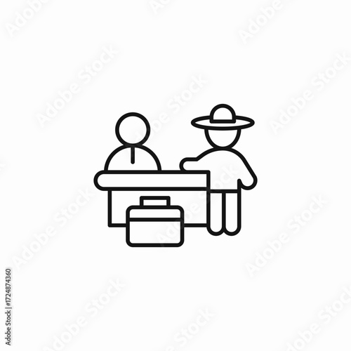 person at reception icon sign vector