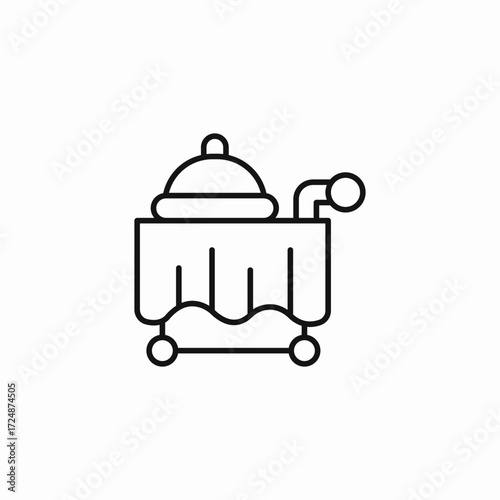 room service cart icon sign vector