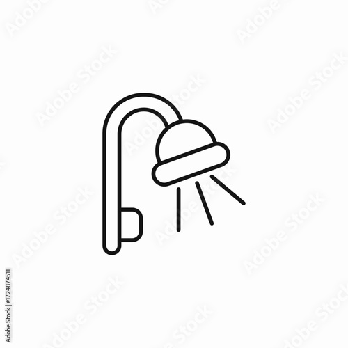 shower head spraying icon sign vector