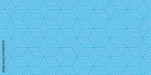 Seamless pattern with stripes line creative web hexagon type grid square repeat overlap triangle textile background.

