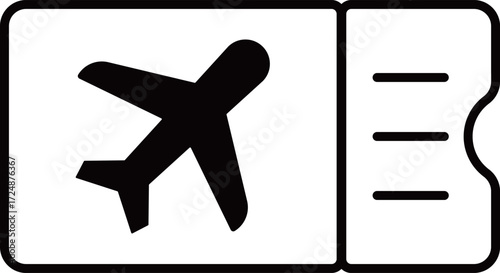 航空券のアイコン　モノトーン