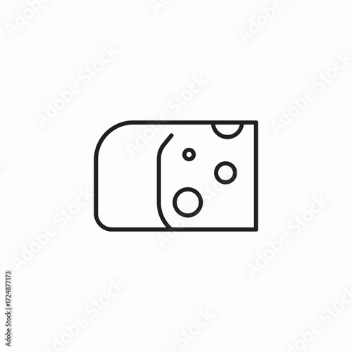 block of cheese icon sign vector