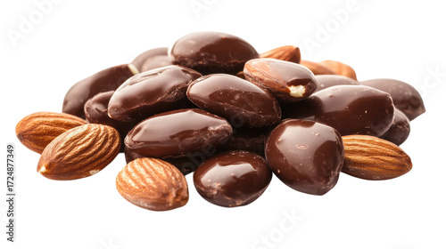 Wallpaper Mural Chocolate Covered Almonds Pile isolated on a transparent background  Torontodigital.ca