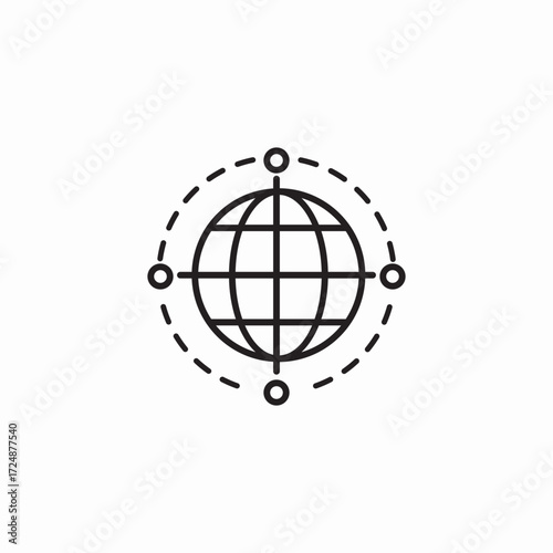 connected globe icon icon sign vector