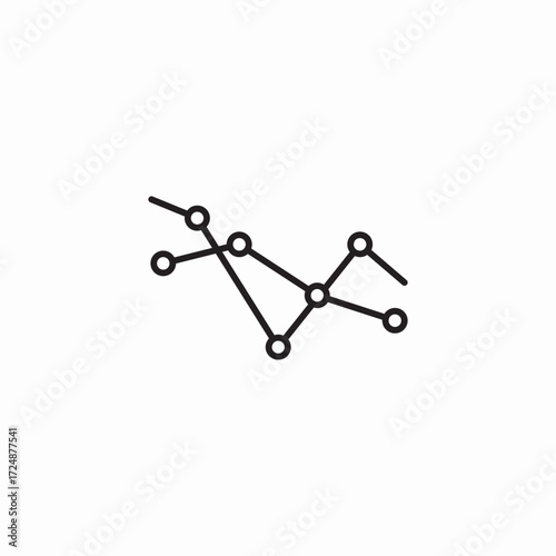 connected data points icon sign vector