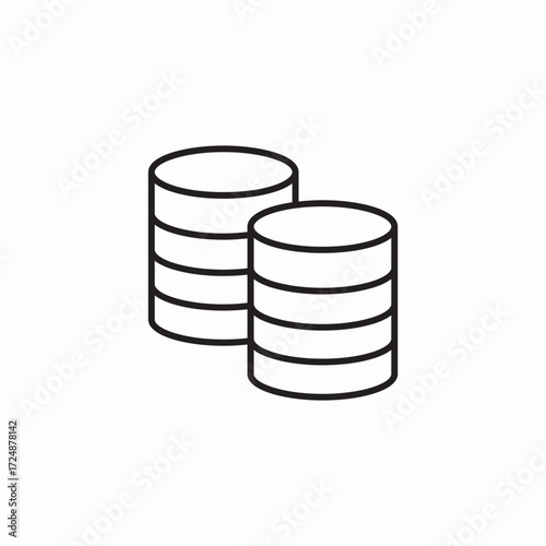 multiple database stacks icon sign vector