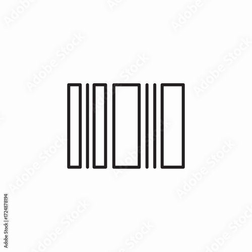 parallel bar code lines icon sign vector