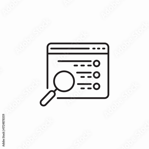 search webpage magnifying icon sign vector