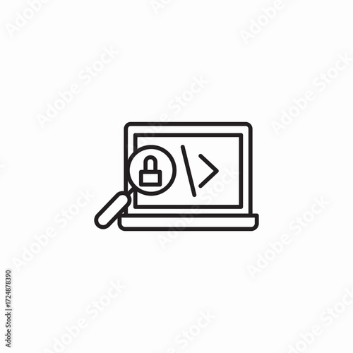 security code analysis icon sign vector