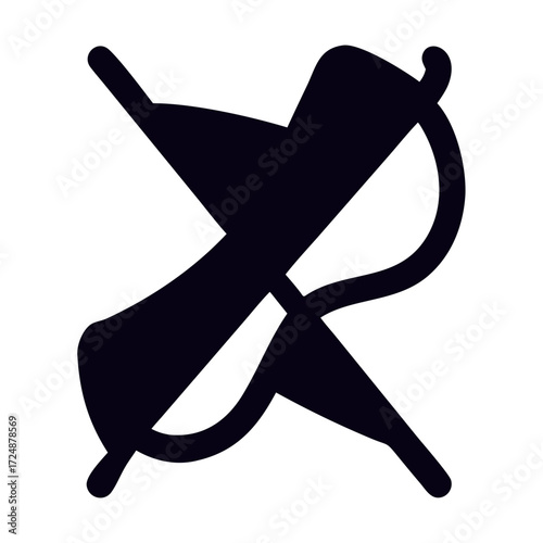 Stylized No Airplane Mode Icon in Dark Purple a Symbol for Flight Safety and Travel Restriction