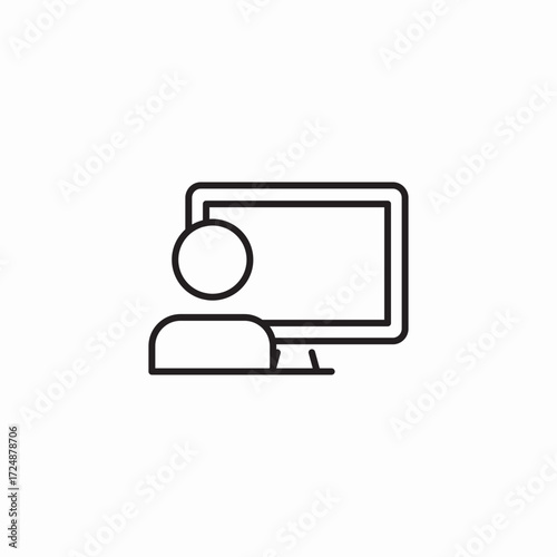 user desktop computer icon sign vector