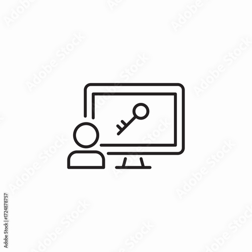 user login key icon sign vector