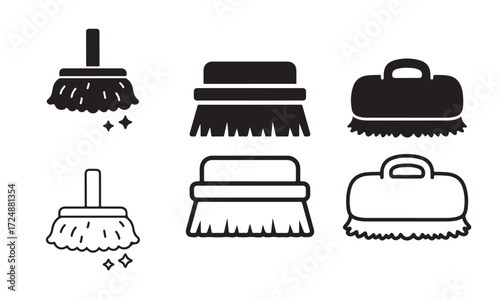 Duster icon silhouette and outline vector
