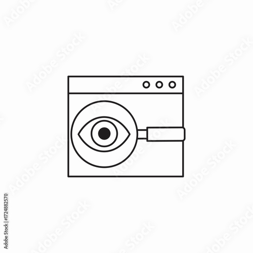 browser window inspection icon sign vector