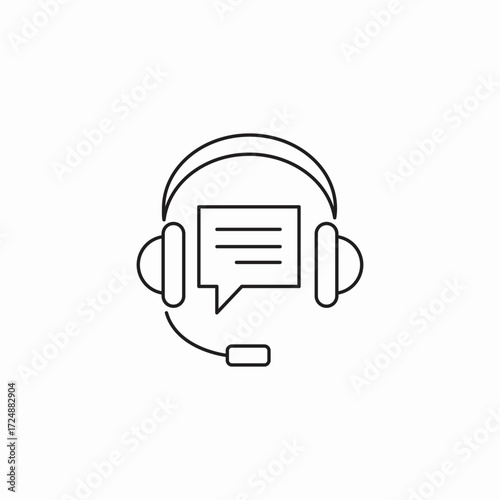 customer service headset icon sign vector