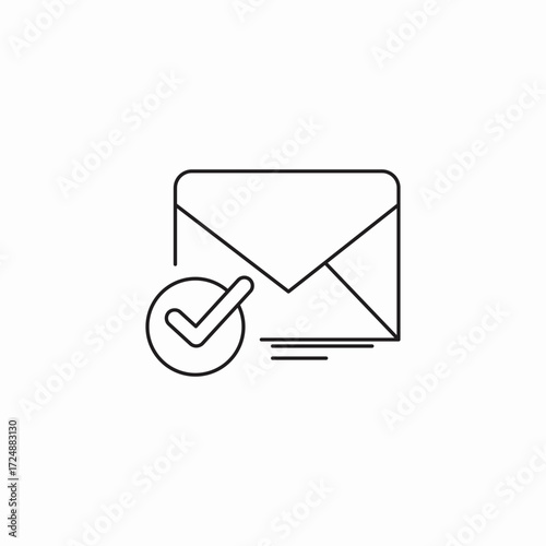 email sent check icon sign vector