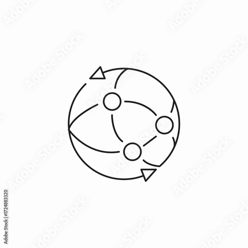 global network synchronization icon sign vector