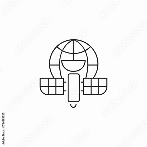 global satellite communication icon sign vector