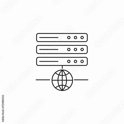 global server network icon sign vector