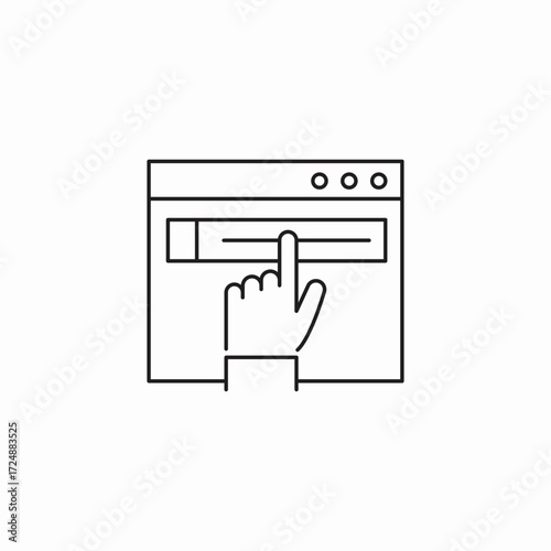 hand select browser icon sign vector