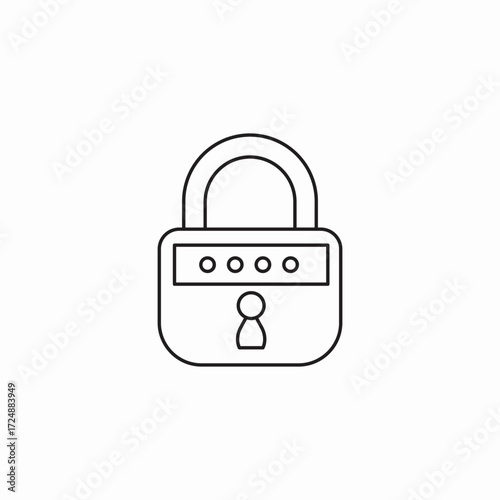 padlock with keyhole icon sign vector