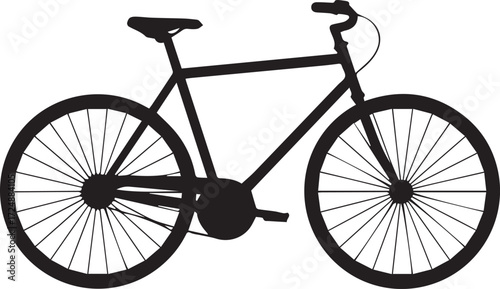 Classic bicycle silhouette simple modern design for transportation and lifestyle concepts