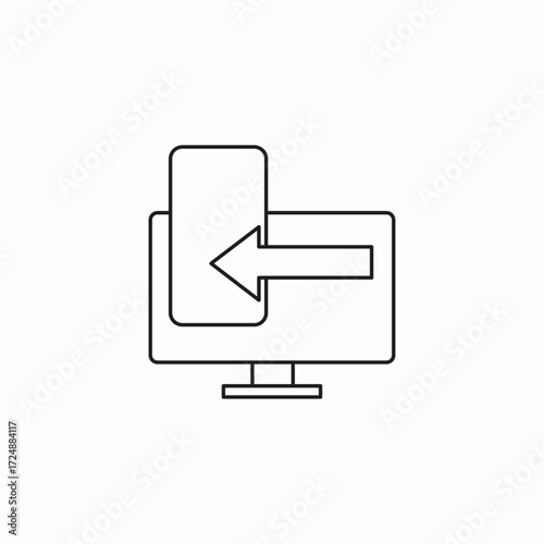 phone to computer icon sign vector