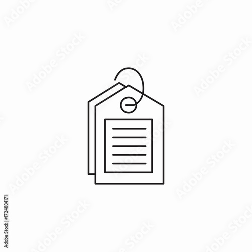 price tag with list icon sign vector