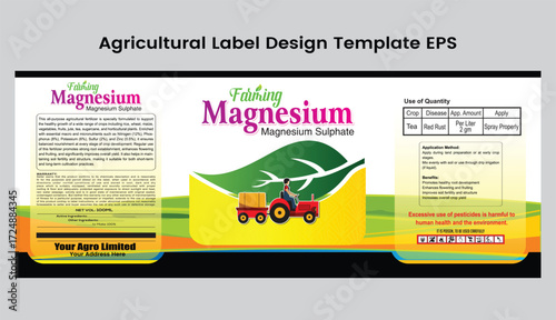 Agricultural Pesticide Product Label Design Vector Template