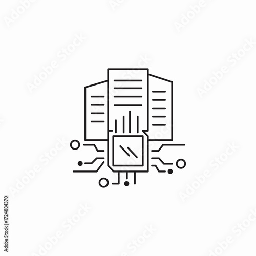 server datacenter chip icon sign vector